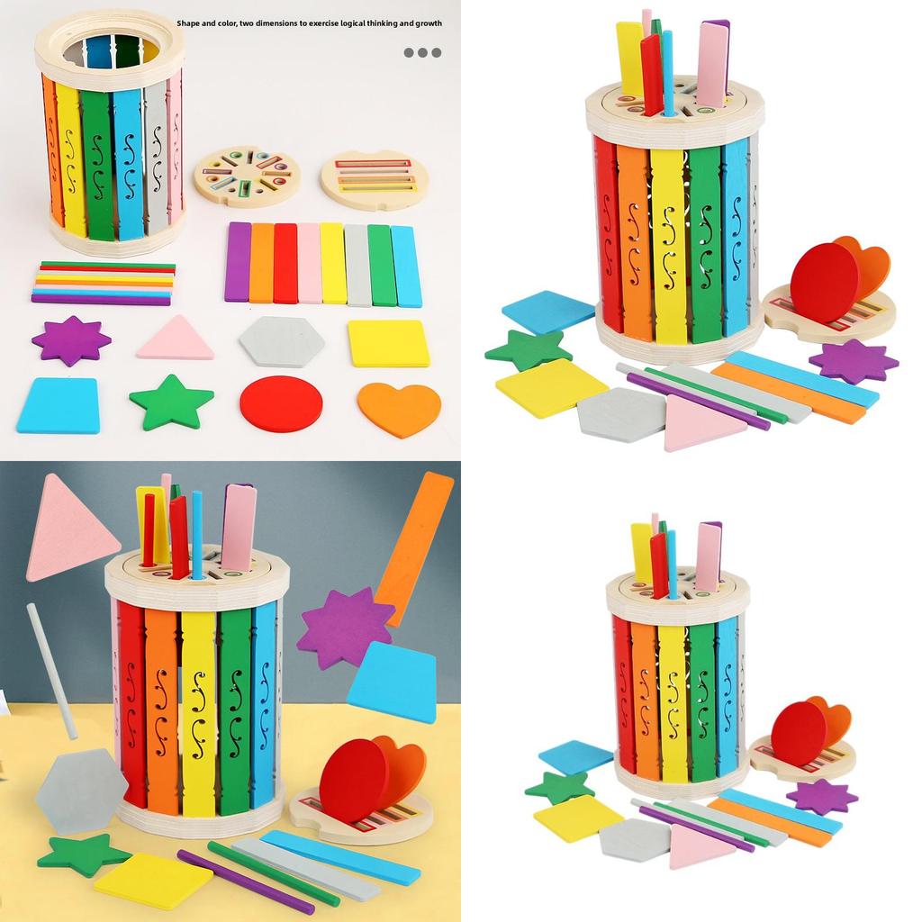 Wooden Childrens Color Sorting Toy With Rainbow Balls And Matching Board For Cognitive Development