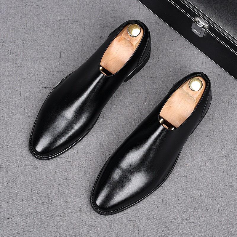 Fashion New Fashion Men's Dress Leather Shoes Male Luxury Designer Black Glossy Loafers Wdding Prom Homecoming Footwear Zapatos Hombre