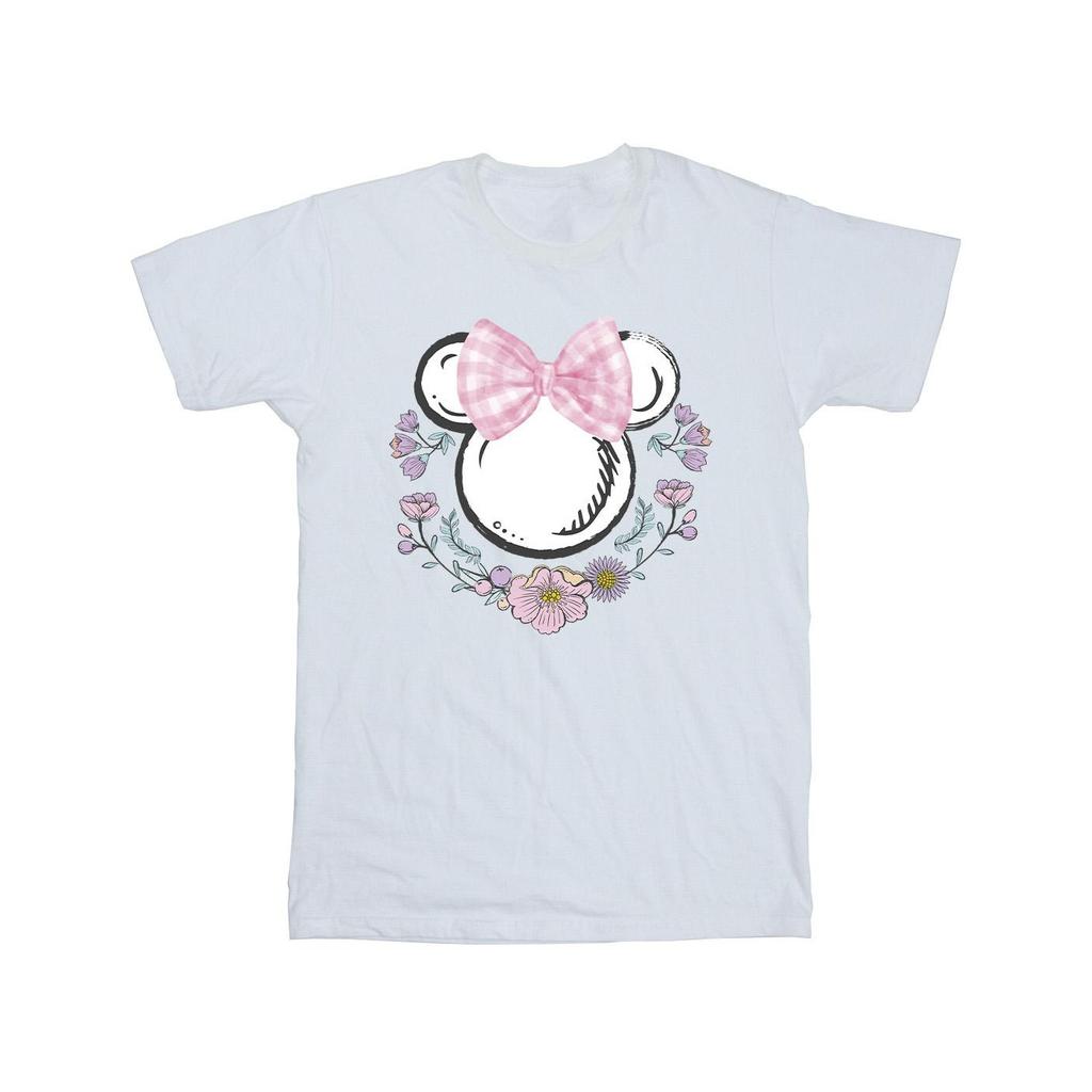 Disney Girls Minnie Mouse Bows & Flowers Cotton T-Shirt