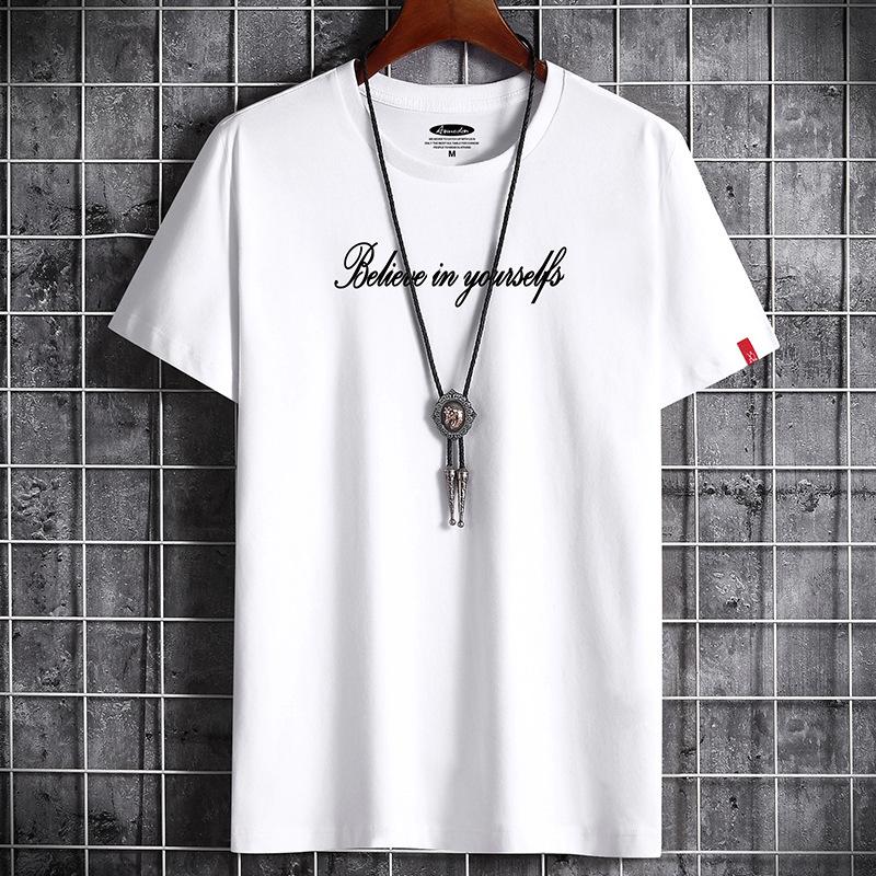 Summer Short-sleeved T-shirt Men's Round Neck Trend Half Sleeve Men's Bottom Shirt