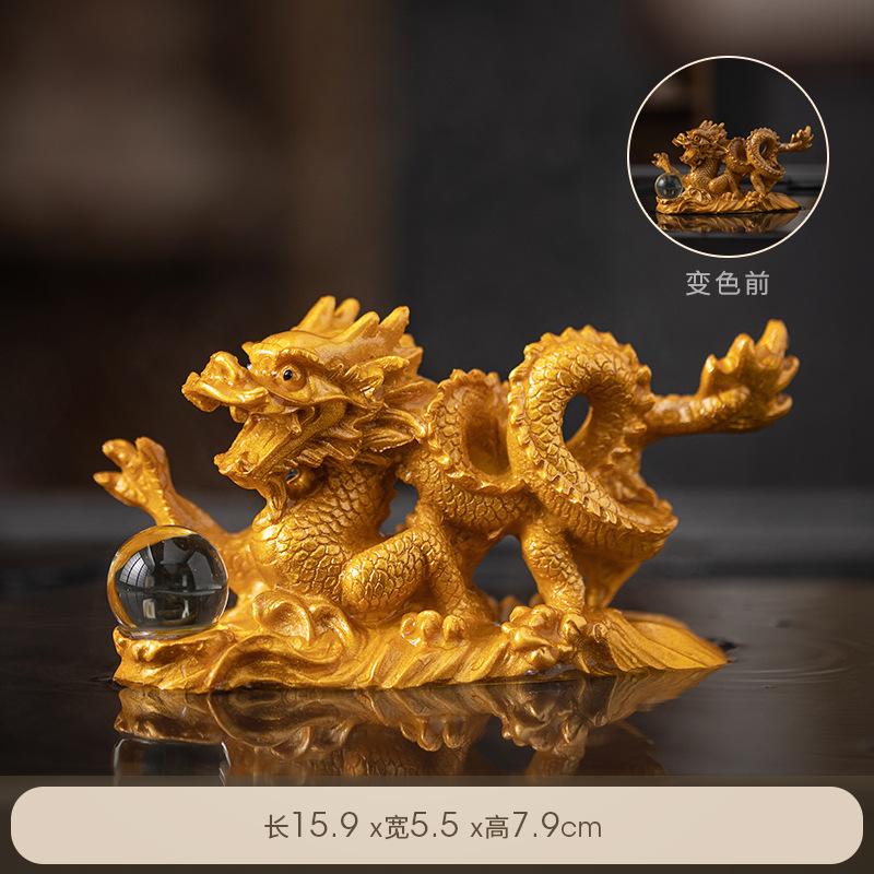 Xianglong Playing with Pearls Attracting Wealth Chameleon Tea Pets Exquisite Ornaments for Nurturing Kung Fu Tea Set