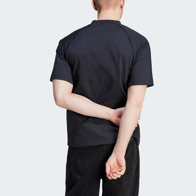 Adidas Оригинальная синяя версия Essentials Solid Logo Sports футболка с коротким рукавом мужские топы IL6155