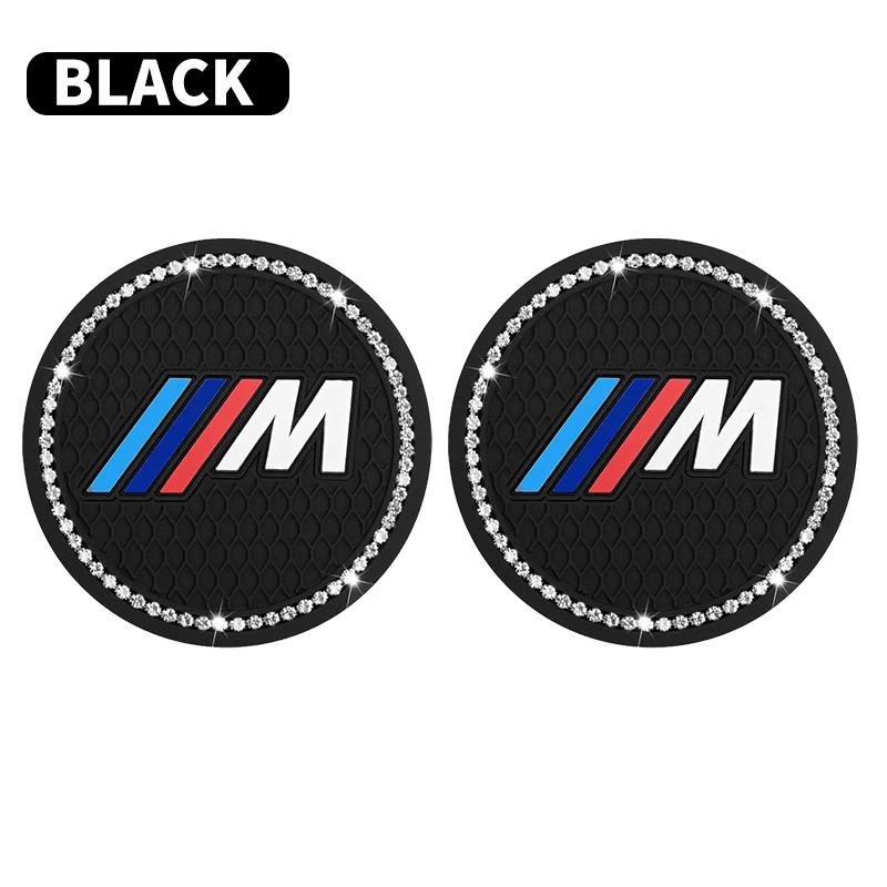 1/2Pcs Diamond Car Coaster Water Cup Slot Non-Slip Mat Pad For BMW M G30 G32 G01 G02 G05 G06 G07 G26 G23 G22 F40 F20 G08 G16 M3 GVD4