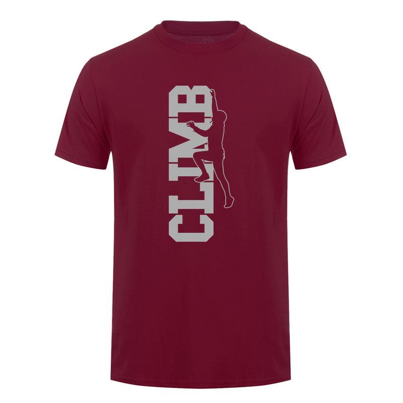 Climb Rock Climber Bouldering Silhouette Outdoor Sports T Shirt Unisex Short Sleeve Tshirts Da561