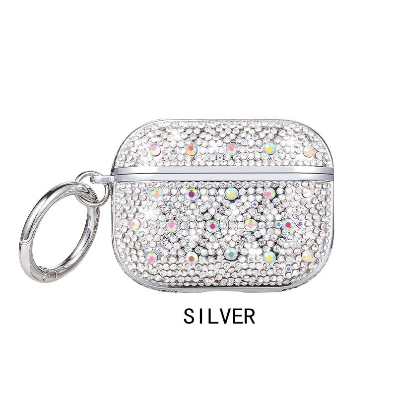 Bling Diamond Metal Ring Case For Airpods Pro 3 2 Glitter Rhinestone Wireless Bluetooth Earphone Hard Cover For Airpods 4 3 2 1