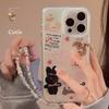 Double Layer Cute Little Animal Iphone15 with Hanging Chain 13promax Suitable for 16 Apple 14 Mobile Phone Case 11 Korean