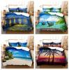 3D Seascape Theme Home Bedding Quilt Cover Pillowcase Set Single/double Bed Cover AU King Bed Full Size Home Decoration Quilt Cover