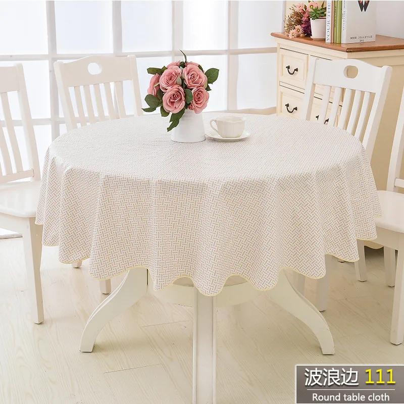 Waterproof Tablecloth Round Table Cloth PVC Nappe Table Cover Party Wedding Table Cloth for Home Kitchen Tablecloth