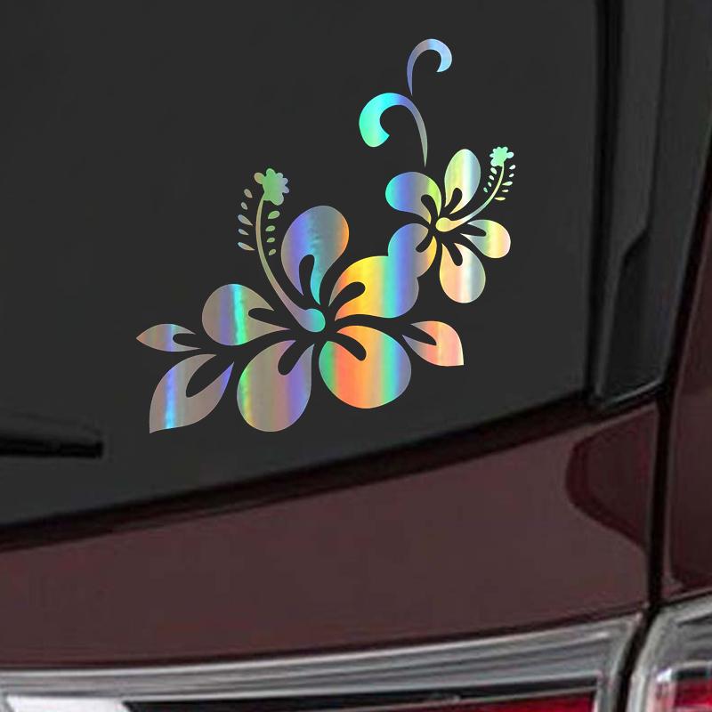 23.8x24.9CM Laser Vinyl Flower Pattern Car Motorcycle Body Bumper Hood Window Decal Scratch Sticker