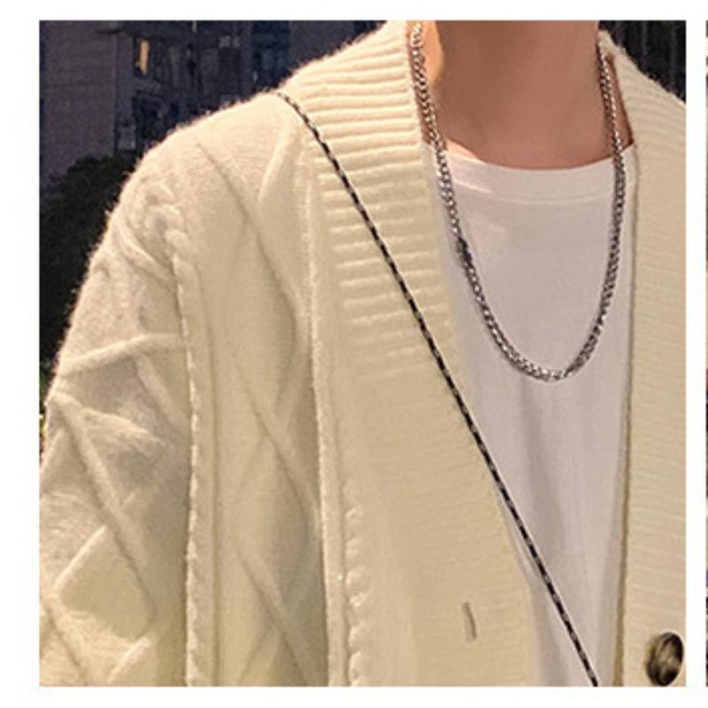 Весенне-осенний новый модный универсальный свитер, мужской утепленный свободный повседневный простой повседневный кардиган с цветными блоками, мужская куртка M-2XL