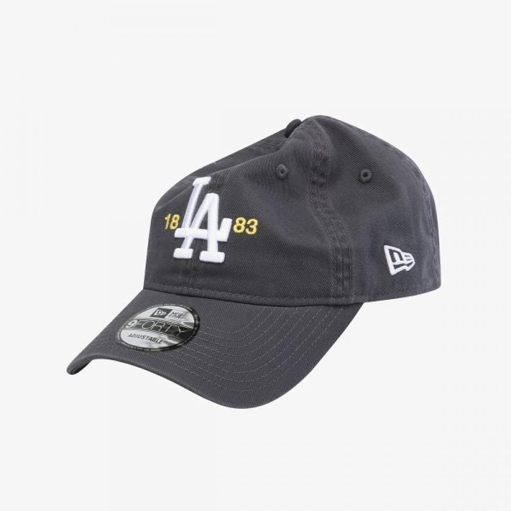 New Era La Dodgers Ear Number Unstructured Ballcap Dark Graphite 15206354