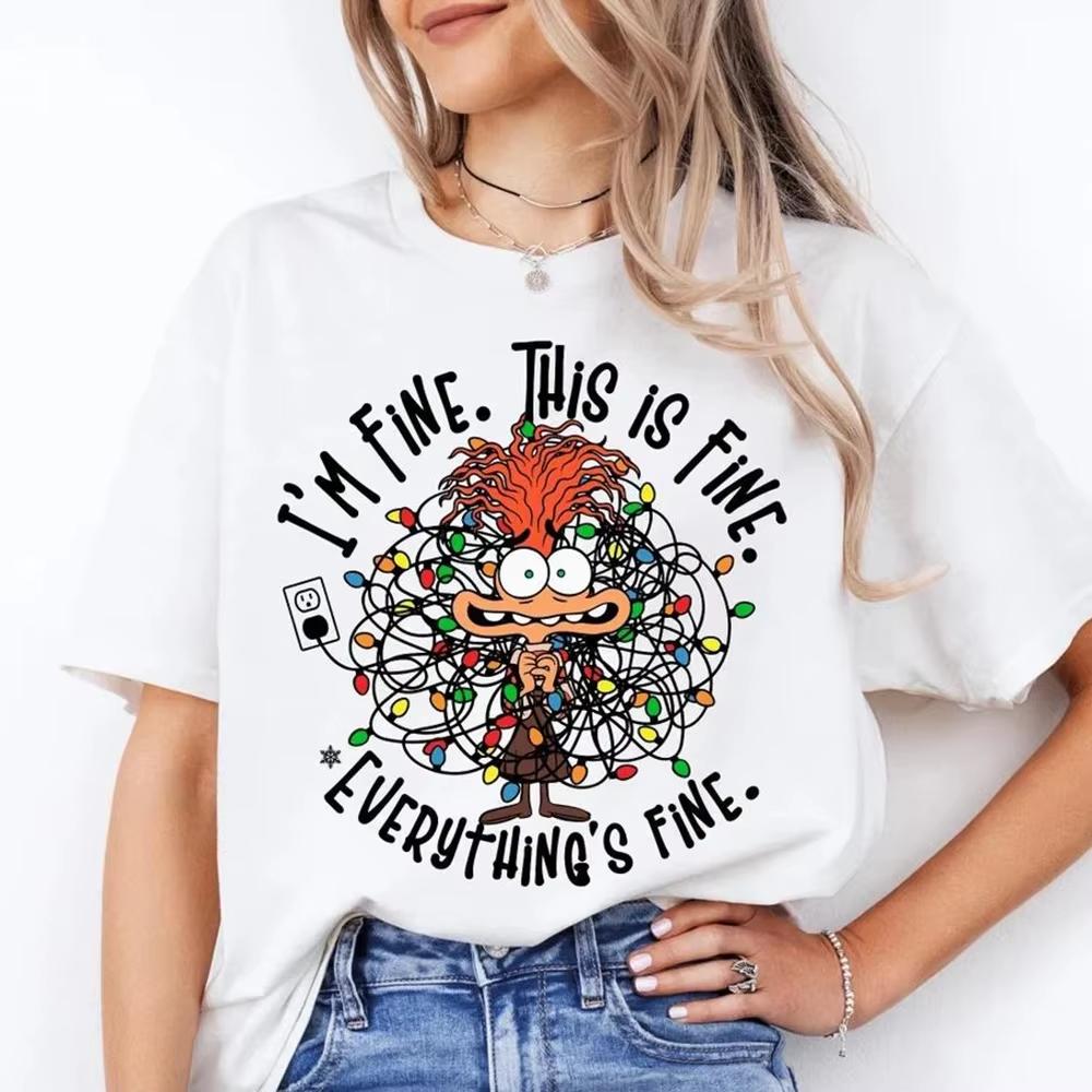 Anxiety Christmas Shirt Everything Is Fine TShirt Inside Out Emotions Tee Unisextal Health Christmas Shirt Xmas Matching Tops Gift