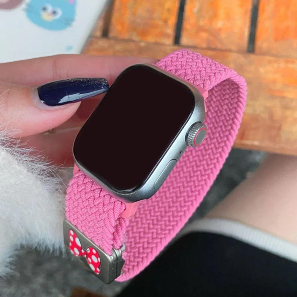 Мультяшный милый ремешок с бантиком на магнитной застежке для ремешка Apple Watch Ultra2 49 мм 45 мм 44 41 42 Correa для iWatch Series 10 9 8 SE 7 6