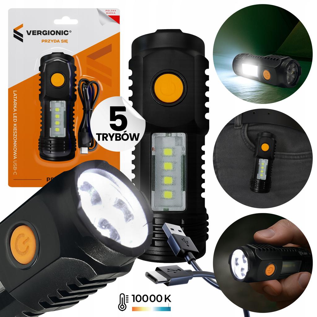 Miniature Pocket LED Flashlight with USB C