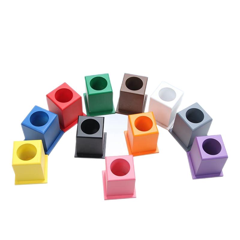 Montessori School Materials Educational Wooden Language Toys Set of 11 Colored Pencil Holders