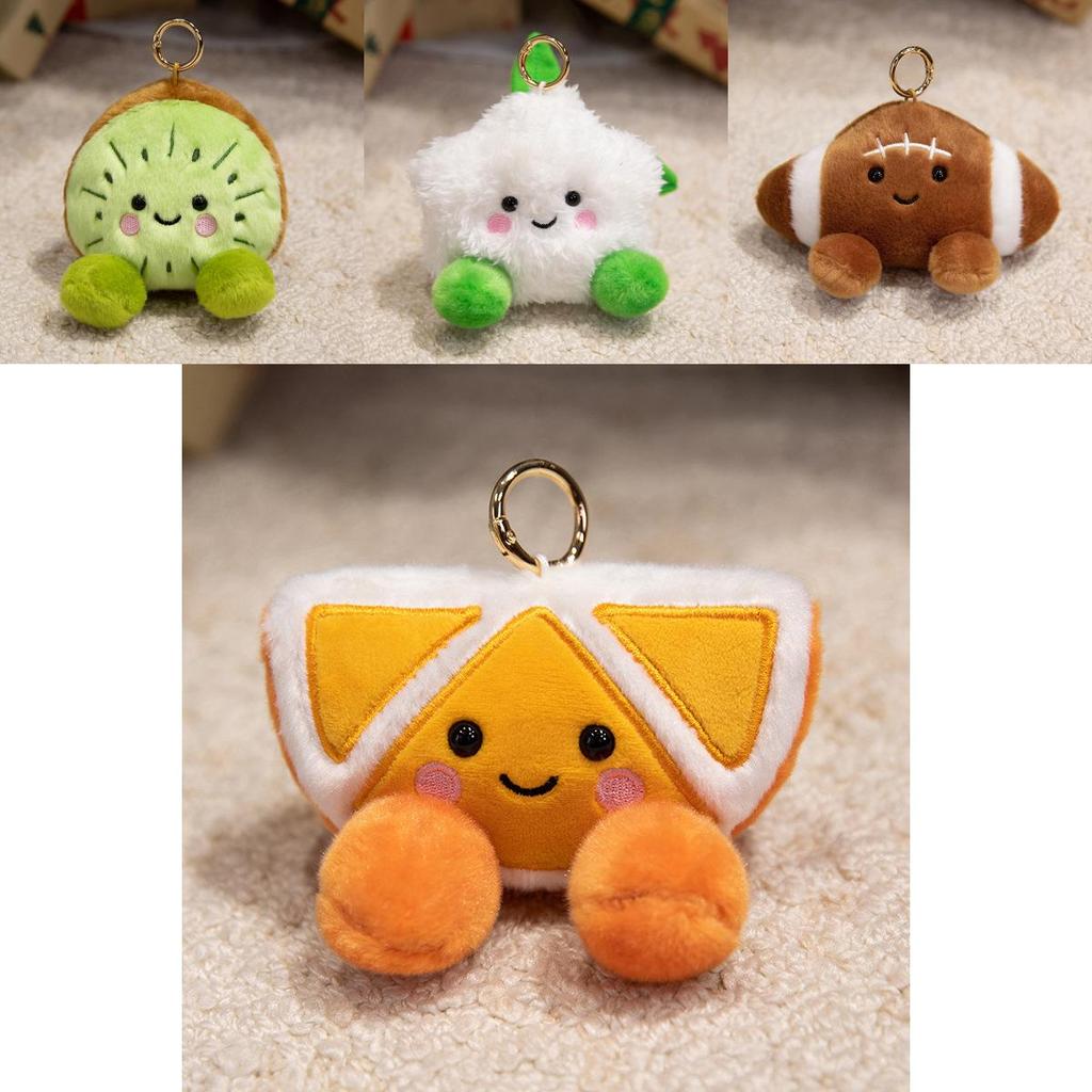 Smiling Fruit Plush Toy Keychain For Kids With Soft Short Plush Material