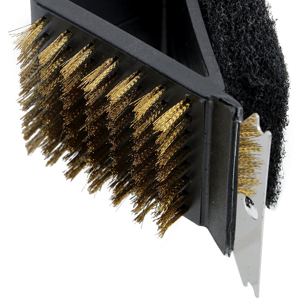 3 в 1 угловая медная проволочная щетка медная проволочная губка лопатка для чистки гриля для барбекю духовки щетка для чистки барбекю инструмент для барбекю с длинной ручкой