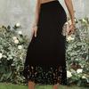 Women's Summer Elegant Knitted Wrap Hip Hollow Fishtail Long Half-body Skirt