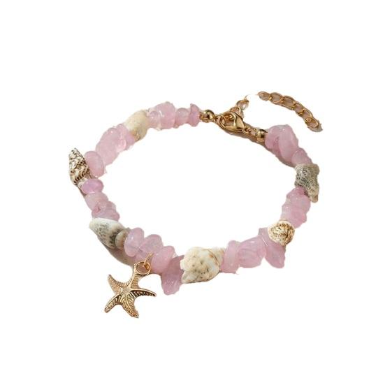 Браслеты из бусин 'Морская звезда', 'Ракушка', 'Камень' Простые браслеты из бусин Браслеты с регулируемой длиной Морская тематика Пляжные украшения для женщин и девочек