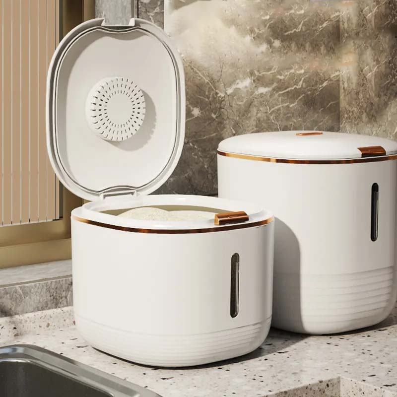 Бытовой пресс для ведра для риса, открытый, защищенный от насекомых, влагостойкий силиконовый герметичный ящик для хранения зерна, резервуар для риса, 10 кг, контейнер для хранения зерновых, дозатор еды