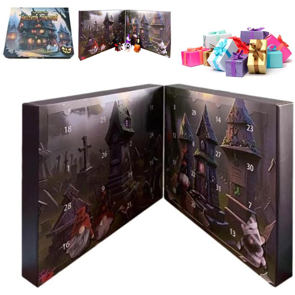 Halloween Advent Calendar Cartoon Gnome Doll Countdown Calendar Props Collectible Tabletop Ornaments Halloween Decoration 2025
