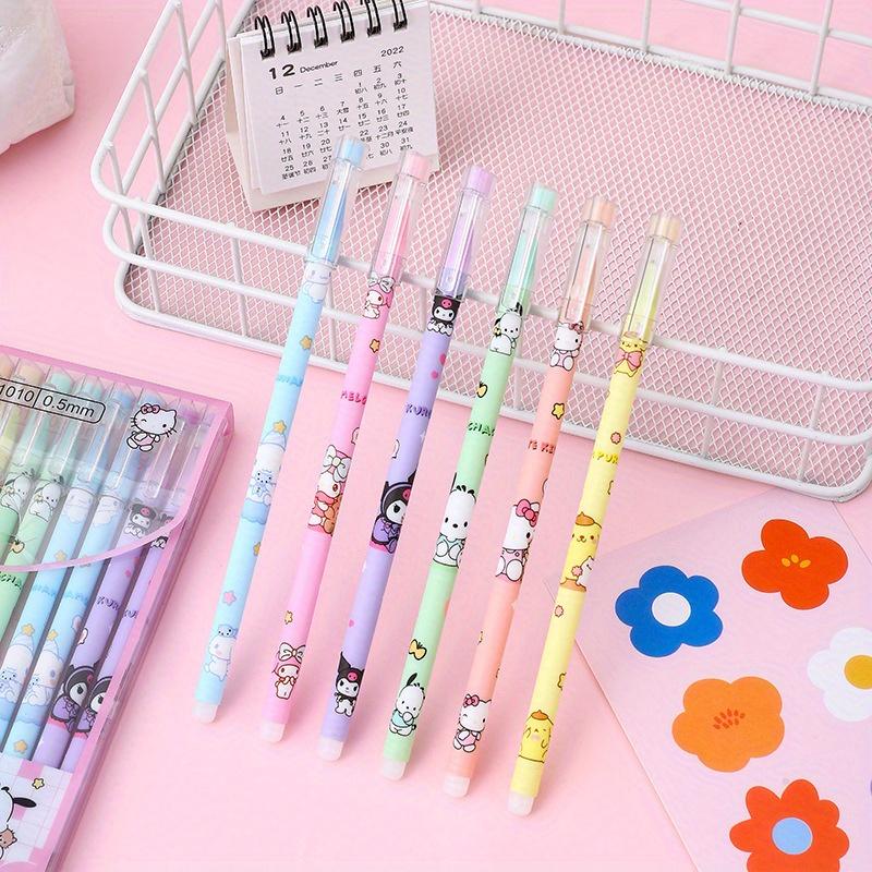 12 шт. семья Sanrio 0,5 мм стержень прямой стираемая гелевая ручка девчачье сердце красиво выглядящая ручка-перо ручка для письма студента черная