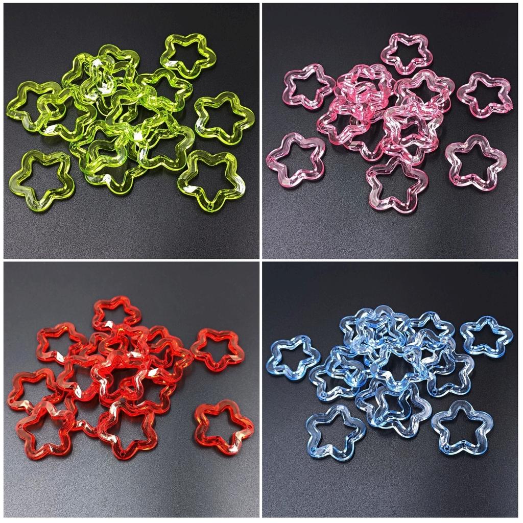 30mm Star Loose Beads Material for Bracelet Earring Making Acrylic Transparent 10Pcs Creative Charms DIY Jewelry Accessories Fashion Delicate Jewelry