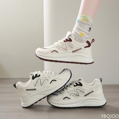 Модная легкая женская обувь весна новая универсальная на шнуровке на толстой подошве повседневная удобная женская спортивная обувь