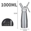 250/500/1000ml Reusable Baking Cream Gun Stainless Steel Cream Foamer Stainless Steel Cream Inlaid Vase Nitrogen Siphon Bottle