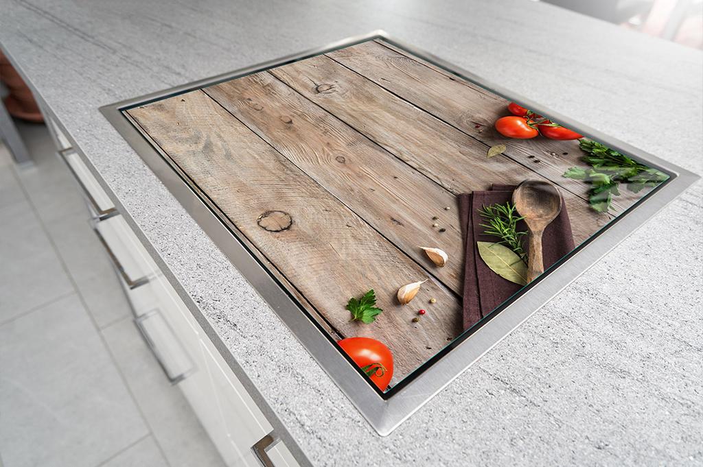 SZKLANA PŁYTA OCHRONNA NA KUCHENKĘ 70x52 DREWNO