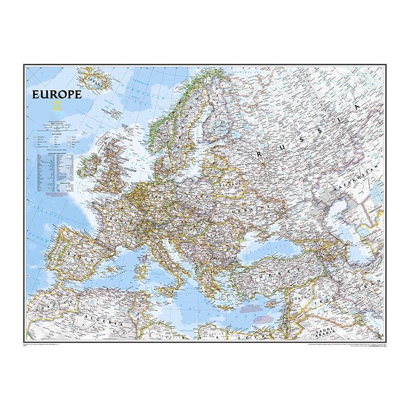 Английская карта Европы, политическое распределение, 2006 год, карта, настенные художественные принты, картина на холсте, гостиная, домашний декор, учебные принадлежности