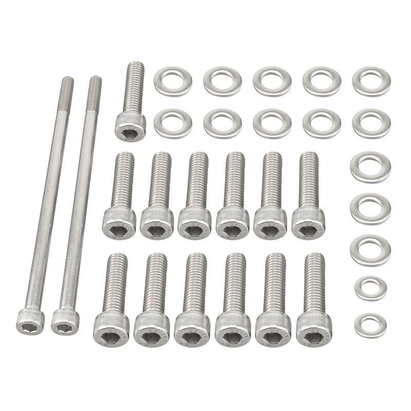 For GM LS Stainless Steel Oil Pan Bolt Kit Set, for LSX LS2 LS3 LS6 LS7 4.8 5.3 6.0 6.2L, for LM7 LR4 LQ4 LS6 L59 LQ9 LM4 L33