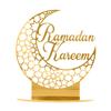 EID Мубарак акриловый орнамент Рамадан украшения для дома исламская мусульманская вечеринка Золотая луна Декор EID подарки
