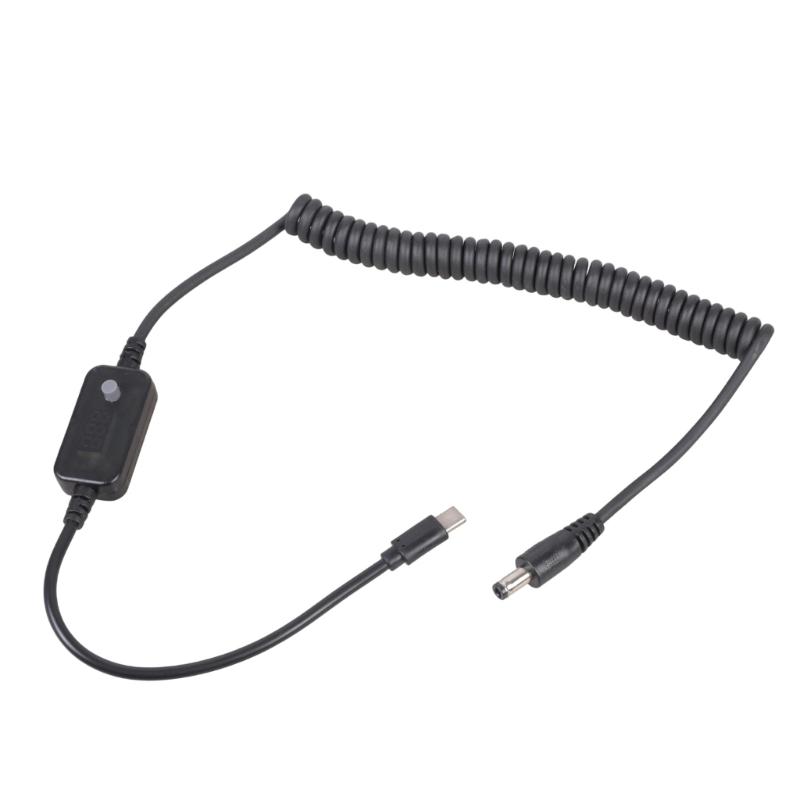 Витой USB C - DC5.5x2.1мм Кабель питания Регулируемые напряжения 5В 9В 12В 15В 20В для устройств быстрой зарядки Черный