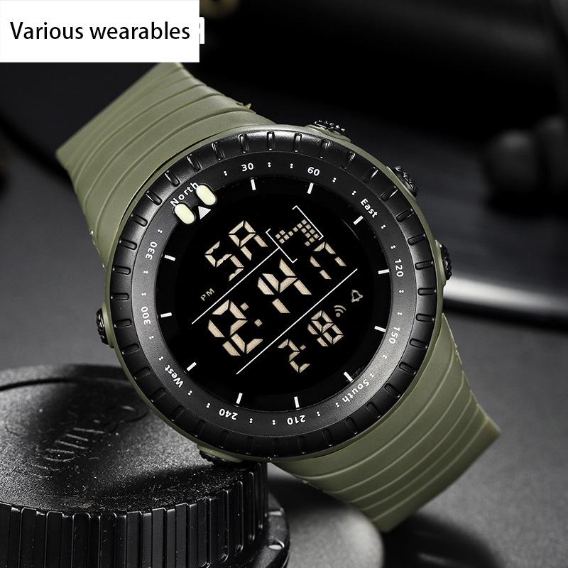 Модные цифровые часы с холодным светом, простые многофункциональные водонепроницаемые электронные часы, спортивные мужские часы для спорта на открытом воздухе