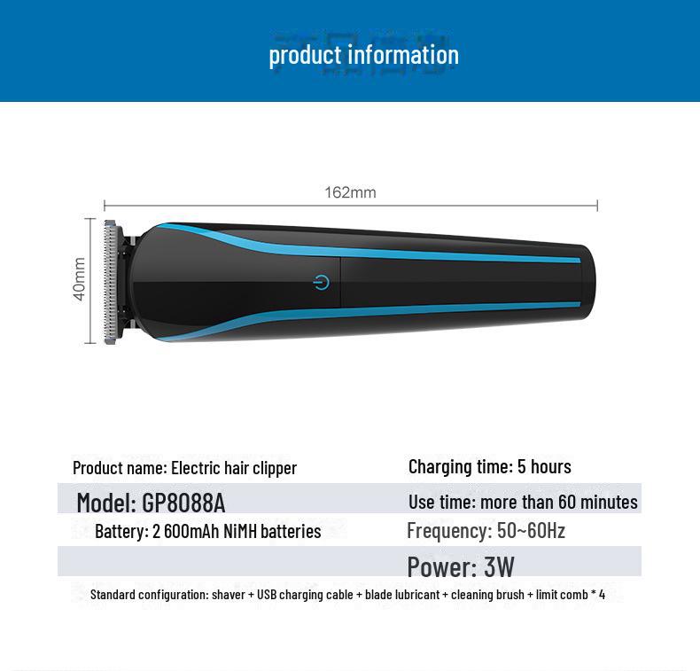 Multifunctional 6-in-1 Digital Hair Clipper Set with Sideburn Trimmer