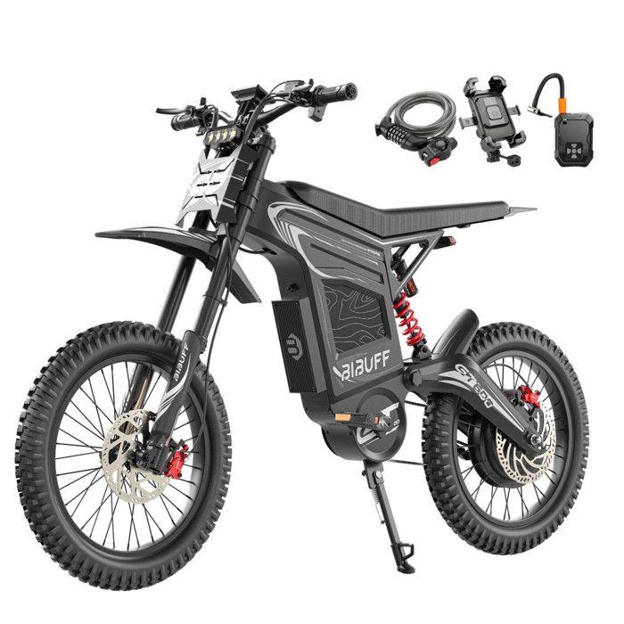 Vélo électrique BIBUFF GT600 Moteur 7500W PIC , batterie 72V 30Ah amovible, autonomie 112km, vitesse 80,5km/h, freins hydrauliques,