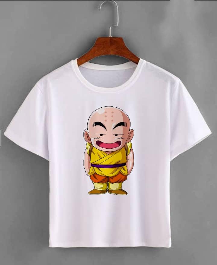 2026 Summer Dragon Ball Kid Goku Unisexs TShirt White Wu Symbol Graphic 100 Cotton Oversized Breathable Casual Short Sleeve Tee
