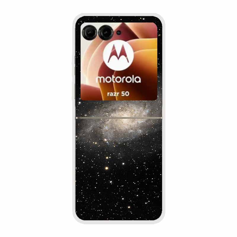 Чехол для Moto Razr 50 Прозрачный Пластик Жесткий Окрашенный Космический Прозрачные Чехлы для Телефона для Motorola Razr 60 50 Coque Razr 2024 PC Чехлы