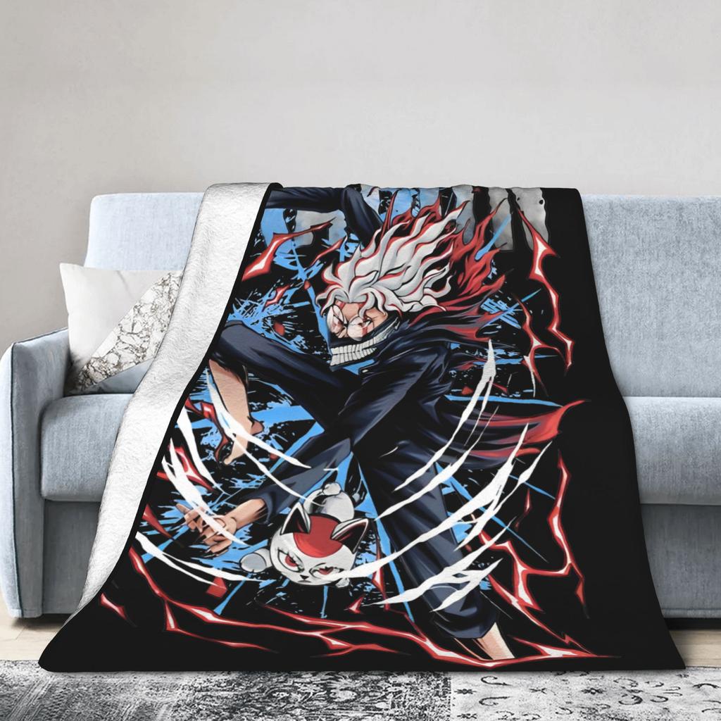 Anime Okarun Dandadan Flannel Blanket  Awesome Throw Blankets for  Sofa Bedding Lounge 125*100cm Quilt,