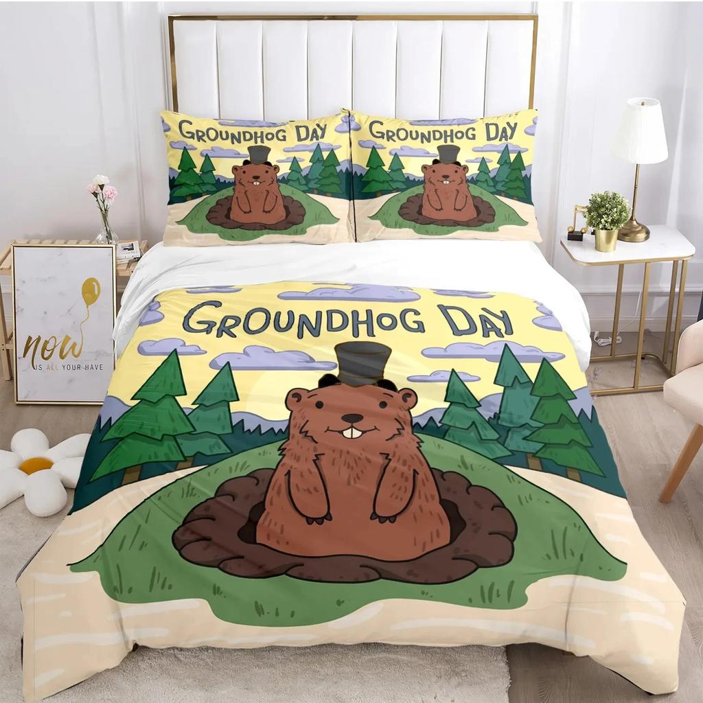 Funny Capybara Anime Duvet Cover Kawaii Animals Bedding Collection Soft Quilt Cover Full Size For Boy Teens Bedroom Decoration