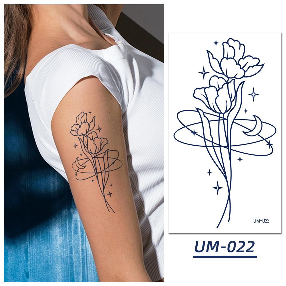 1 Sheets Waterproof Semi Permanent Long Lasting Fake Tattoos Women's Arm Fake Tattoos Herbal