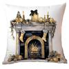 New Christmas Pillowcase High-end Light Luxury Black Gold Color Printing Home Cushion Pillowcase