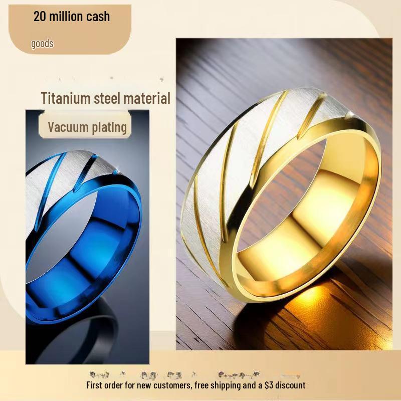 Мужское минималистичное кольцо из нержавеющей стали — модный уникальный дизайн, устойчивая к выцветанию титановая сталь