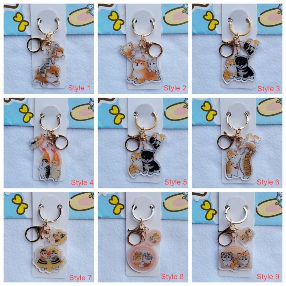 Прозрачный брелок для ключей в виде кошки, акриловый брелок в виде кошки, креативный брелок для ключей в виде собаки, подвеска на сумку