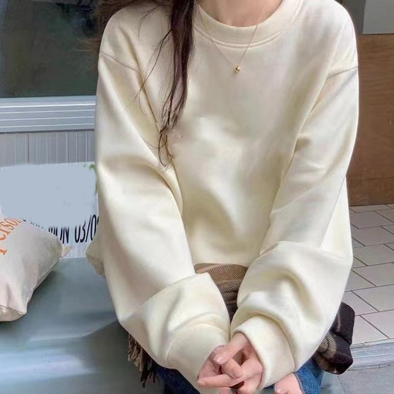 Autumn Crew Neck Long Sleeve Loose Pullover Women Sweater Tops Plus Size Casual Simple Office Sweatshirt Fashion Elegant Winter Hoodies Woman Clothing