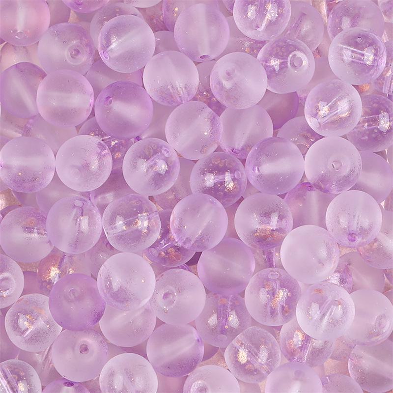 Комплект браслетов из бисера Summer Jelly Gold Glitter: Двойные стеклянные круглые бусины и полусахарные пузырчатые бусины