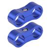 2Pcs AN6 Braided Hose Separator Clamp Fitting Adapter Bracket Universal Blue