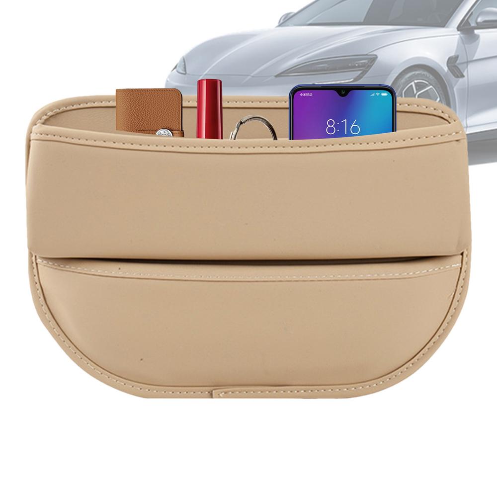 Заполнитель щели между сиденьем и консолью, Бокс для хранения сбоку, Кожаный органайзер для переднего сиденья автомобиля, Заполнитель щели, Бокс для хранения внутри автомобиля