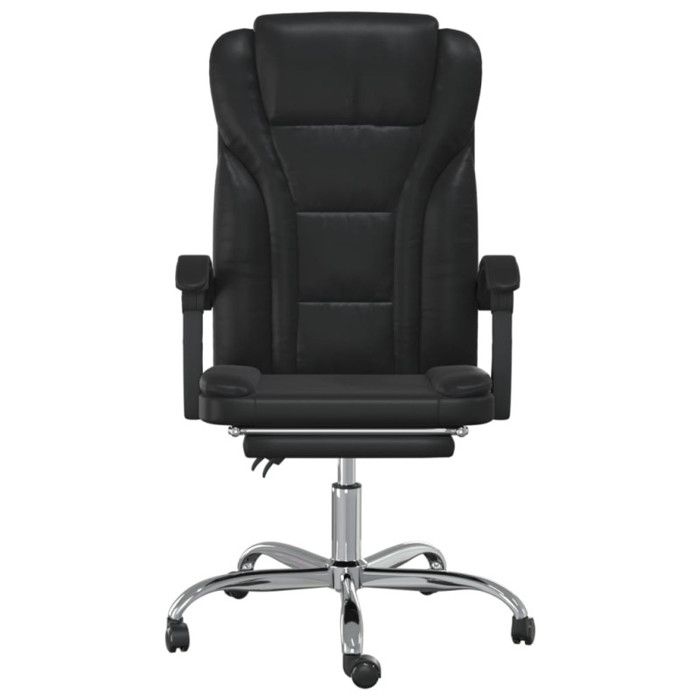 VidaXL Reclining Office Armchair, Swivel Chair with Adjustable Backrest and Footrest, Office Seat, Modern, Black 349697